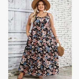 SHEIN Curve Floral Maxi Dress Woman’s Size 1XL Shortsleeve Lightweight